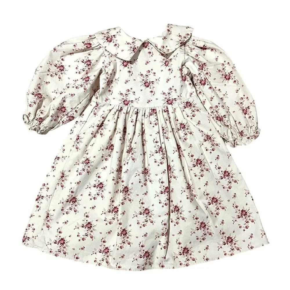 Vintage Allison Rose Cottagecore Balloon Sleeve Floral Dress , Girl’s Size 4
